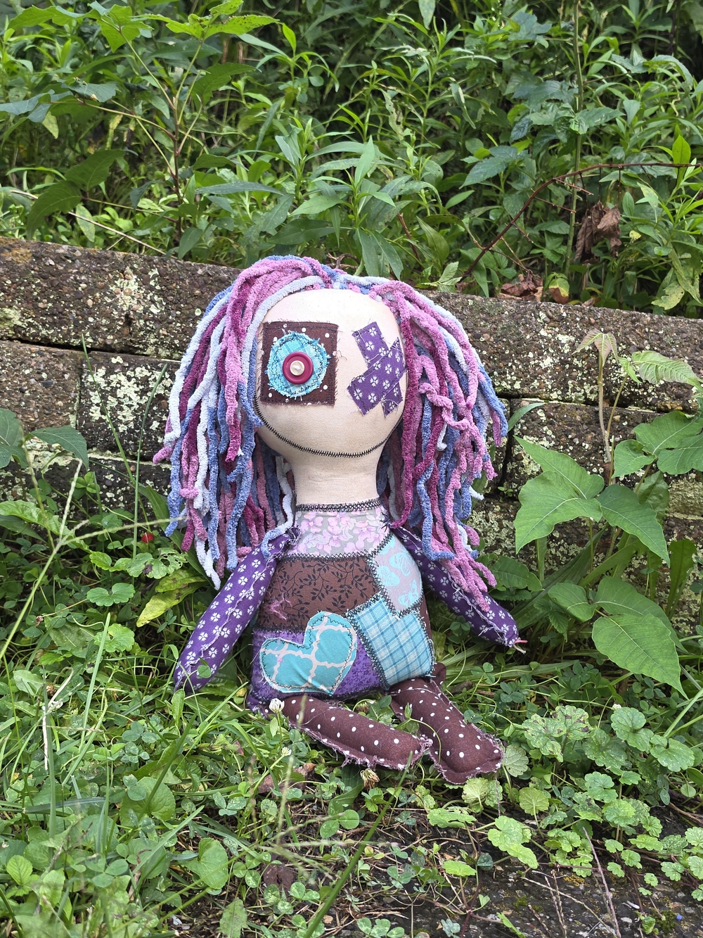 Dumpster Dollies OOAK Art Doll Solara Moon Bohemian Patchwork Rag Doll